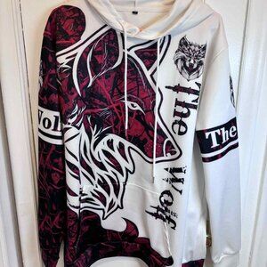 "The Wolf" Men's Jersey Size Large Polyester Long Sleeve Hoodie